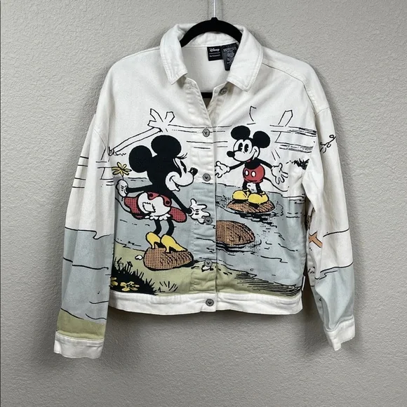Disney Parks Rare Her Universe Mickey and Minnie Denim Jacket Sz XS - Picture 2 of 14